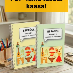 Hispaania keele töölehtede kogumik,  1. ja 2. osa + TASUTA vastustega PDF-failid!