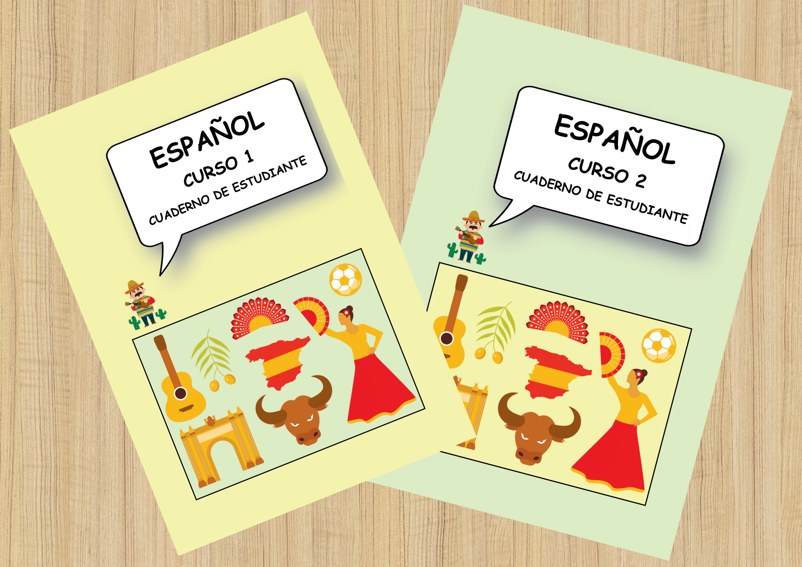 Hispaania keele töölehtede kogumik, 1. ja 2. osa