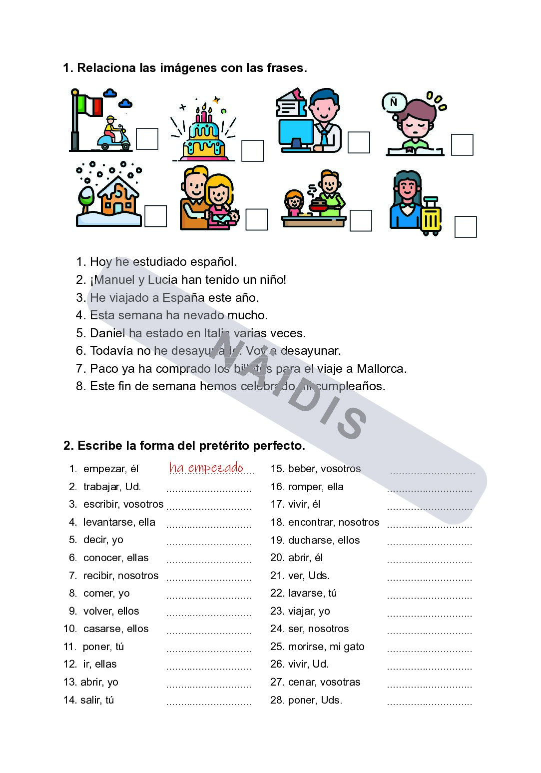 Hispaania keele töölehtede kogumik algajatele, 2. osa - Image 8