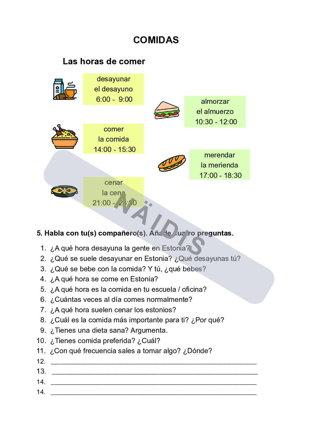 Hispaania keele töölehtede kogumik algajatele, 2. osa - Image 4
